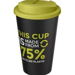 Kubek Americano® Eco z recyklingu o pojemności 350 ml z pokrywą odporną na zalanie / Limonka 21042563