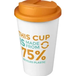 Kubek Americano® Eco z recyklingu o pojemności 350 ml z pokrywą odporną na zalanie / Żółty 21042515