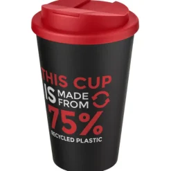 Kubek Americano® Eco z recyklingu o pojemności 350 ml z pokrywą odporną na zalanie / Żółty 21042511