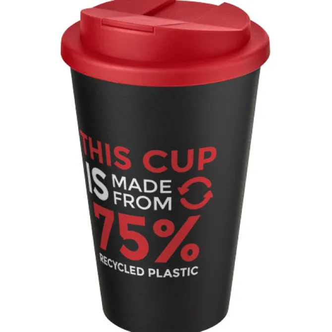 Kubek Americano® Eco z recyklingu o pojemności 350 ml z pokrywą odporną na zalanie / Żółty 21042511