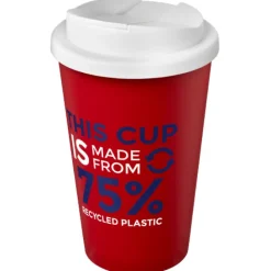 Kubek Americano® Eco z recyklingu o pojemności 350 ml z pokrywą odporną na zalanie / Pomarańczowy 21042507