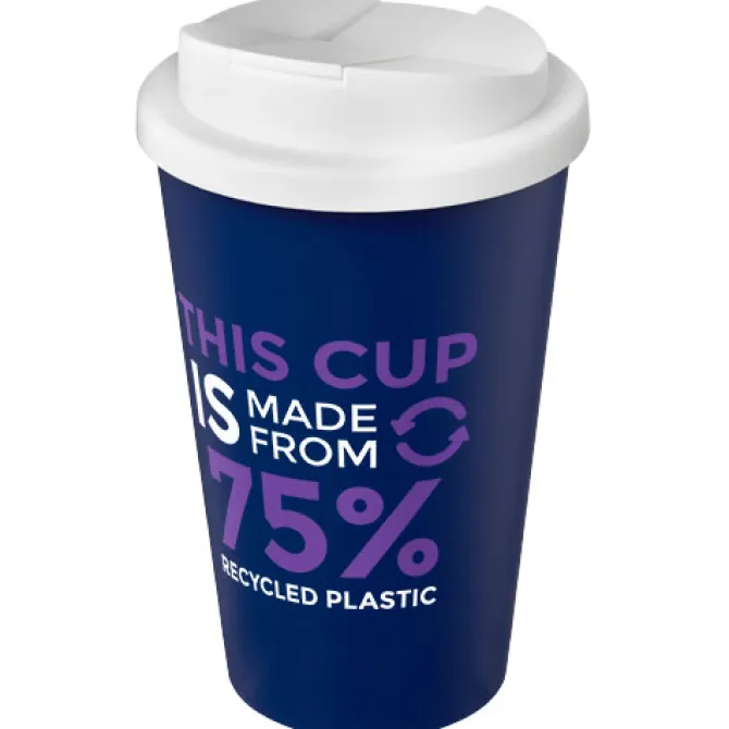 Kubek Americano® Eco z recyklingu o pojemności 350 ml z pokrywą odporną na zalanie / Czerwony 21042504