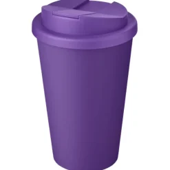 Kubek Americano® Eco z recyklingu o pojemności 350 ml z pokrywą odporną na zalanie / Fioletowy 21042506