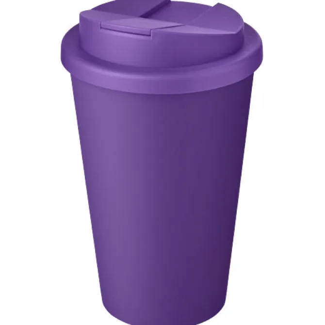 Kubek Americano® Eco z recyklingu o pojemności 350 ml z pokrywą odporną na zalanie / Fioletowy 21042506