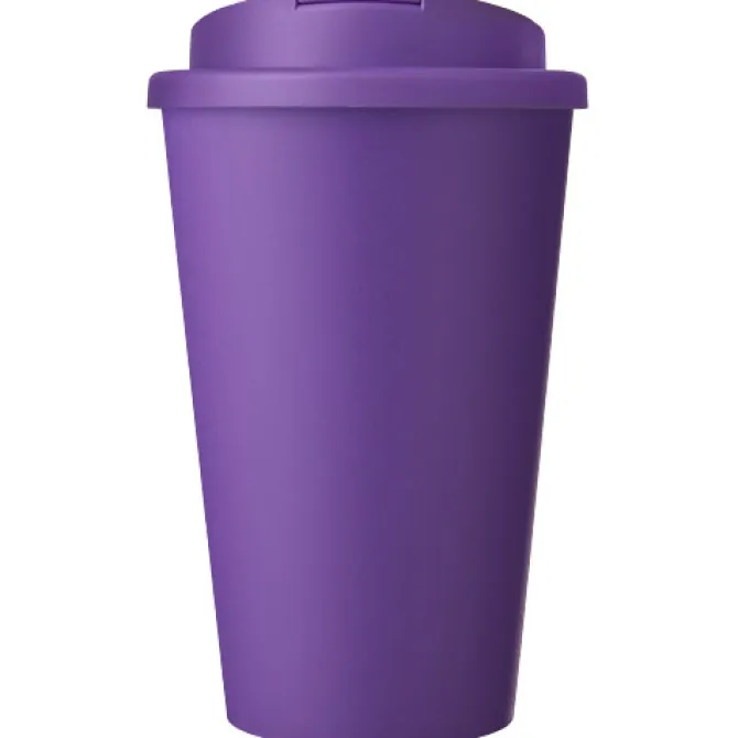 Kubek Americano® Eco z recyklingu o pojemności 350 ml z pokrywą odporną na zalanie / Fioletowy 21042506
