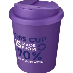 Kubek Americano® Espresso Eco z recyklingu o pojemności 250 ml z pokrywą odporną na zalanie  / Fioletowy 21045537