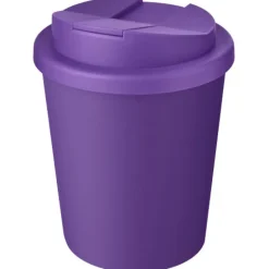 Kubek Americano® Espresso Eco z recyklingu o pojemności 250 ml z pokrywą odporną na zalanie / Czerwony 21045591