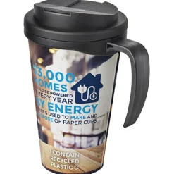 Kubek Brite-Americano® 350 ml z wieczkiem zapobiegającym rozchlapaniu / Czarny błyszczący 21042000
