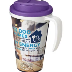 Kubek Brite-Americano® 350 ml z wieczkiem zapobiegającym rozchlapaniu / Biały 21042011