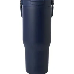Kubek Bronx o pojemności 900 ml, z izolacją próżniową, wykonany ze recyklingowanej stali nierdzewnej z certyfikatem RCS i z miedzi, z wielofukncyjną zakrętką / Granatowy 10086455