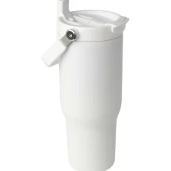Kubek Bronx o pojemności 900 ml, z izolacją próżniową, wykonany ze recyklingowanej stali nierdzewnej z certyfikatem RCS i z miedzi, z wielofukncyjną zakrętką / Biały 10086401