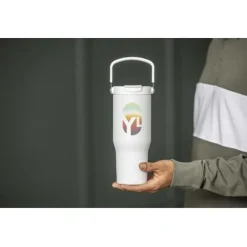 Kubek Bronx o pojemności 900 ml, z izolacją próżniową, wykonany ze recyklingowanej stali nierdzewnej z certyfikatem RCS i z miedzi, z wielofukncyjną zakrętką / Dusty Pink 10086440