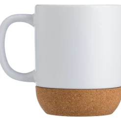 Kubek ceramiczny 300 ml z korkowym elementem / Biały V6985-02