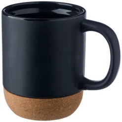 Kubek ceramiczny 300 ml z korkowym elementem / Czarny V6985-03