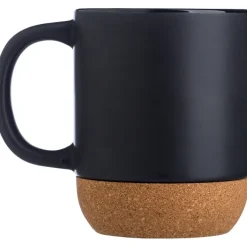 Kubek ceramiczny 300 ml z korkowym elementem / Czarny V6985-03
