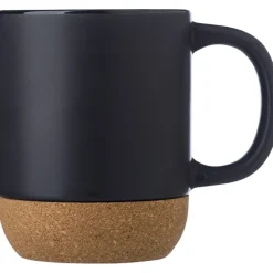 Kubek ceramiczny 300 ml z korkowym elementem / Czarny V6985-03