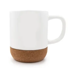 Kubek ceramiczny 370 ml z korkowym elementem | Kate / Biały V8297-02