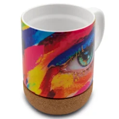 Kubek ceramiczny 370 ml z korkowym elementem | Kate / Biały V8297-02