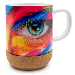 Kubek ceramiczny 370 ml z korkowym elementem | Kate / Biały V8297-02