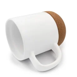 Kubek ceramiczny 370 ml z korkowym elementem | Kate / Biały V8297-02