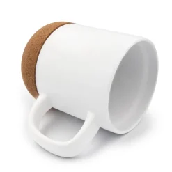 Kubek ceramiczny 370 ml z korkowym elementem | Kate / Biały V8297-02