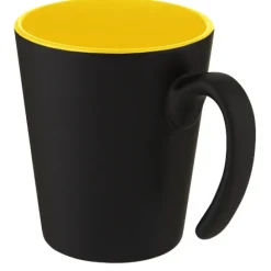 Kubek ceramiczny Oli o pojemności 360 ml z uchwytem / Żółty 10068711