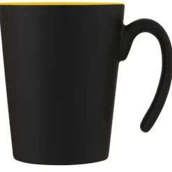 Kubek ceramiczny Oli o pojemności 360 ml z uchwytem / Żółty 10068711