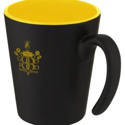 Kubek ceramiczny Oli o pojemności 360 ml z uchwytem / Żółty 10068711