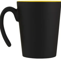 Kubek ceramiczny Oli o pojemności 360 ml z uchwytem / Żółty 10068711
