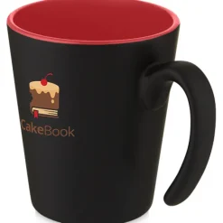 Kubek ceramiczny Oli o pojemności 360 ml z uchwytem / Czerwony 10068721