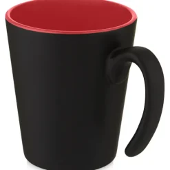 Kubek ceramiczny Oli o pojemności 360 ml z uchwytem / Czerwony 10068721
