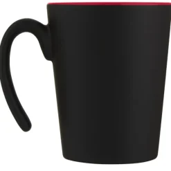 Kubek ceramiczny Oli o pojemności 360 ml z uchwytem / Czerwony 10068721