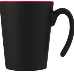 Kubek ceramiczny Oli o pojemności 360 ml z uchwytem / Czerwony 10068721