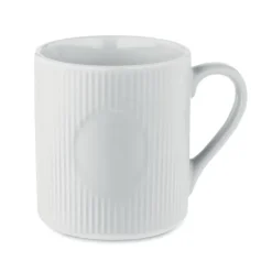 Kubek ceramiczny w prążki 340 m / Bialy MO2397-06