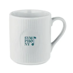 Kubek ceramiczny w prążki 340 m / Bialy MO2397-06
