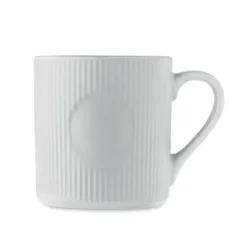 Kubek ceramiczny w prążki 340 m / Bialy MO2397-06