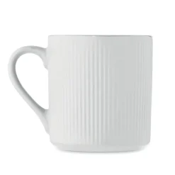 Kubek ceramiczny w prążki 340 m / Bialy MO2397-06