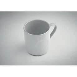 Kubek ceramiczny w prążki 340 m / Bialy MO2397-06