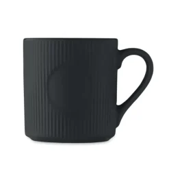 Kubek ceramiczny w prążki 340 m / Czarny MO2397-03