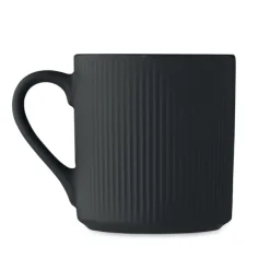 Kubek ceramiczny w prążki 340 m / Czarny MO2397-03