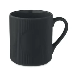 Kubek ceramiczny w prążki 340 m / Czarny MO2397-03