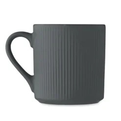 Kubek ceramiczny w prążki 340 m / Kamienny Szary MO2397-15