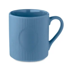 Kubek ceramiczny w prążki 340 m / Niebieski MO2397-04