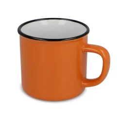 Kubek ceramiczny w stylu emalii 280ml / Pomarańczowy LT51111-N0026