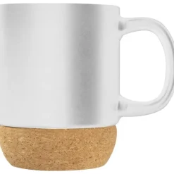 Kubek ceramiczny z korkiem GISTEL 350 ml / Biały 241806