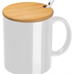 Kubek ceramiczny z łyżeczką 300 ml LOTHAR / Biały 8296906