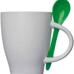 Kubek ceramiczny z łyżeczką PALERMO 250 ml / Zielony 509509