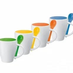 Kubek ceramiczny z łyżeczką PALERMO 250 ml / Zielony 509509