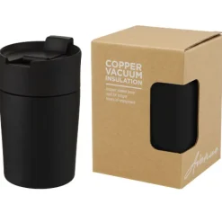 Kubek Jetta izolowany próżniowo i powlekany miedzią o pojemności 180 ml / Czarny 10068890