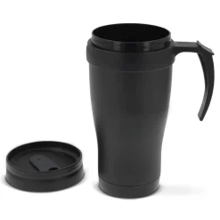 Kubek metalowy 350ml / Ciemnobrązowy / czarny LT98759-N5002